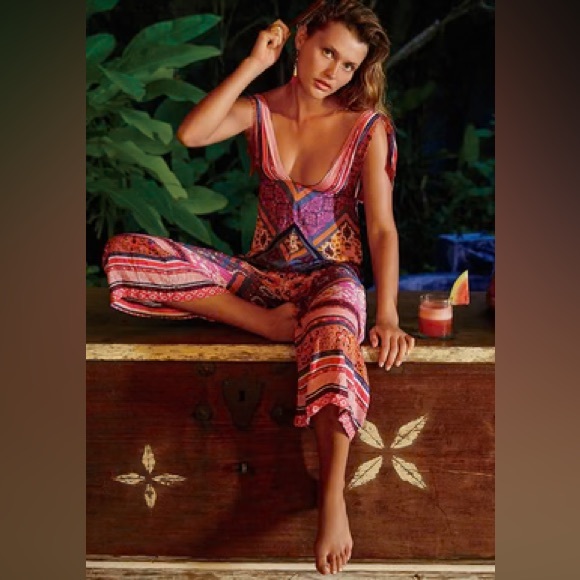 Free People | Maritzah One Piece Multi Jumpsuit Sz 12 - Picture 3 of 17